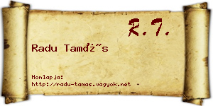 Radu Tamás névjegykártya